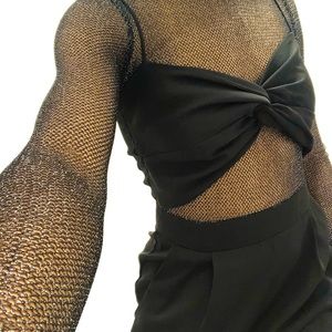 ZARA BLACK JUMPSUIT WITH SPARKLY TRIM